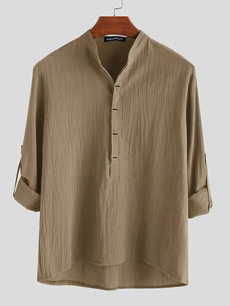 Daniel - Camicia in Cotone-Lino di Lusso per l'Uso Quotidiano