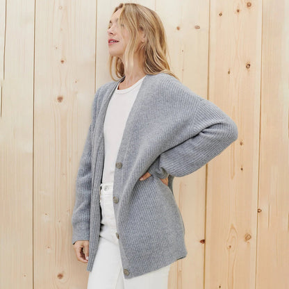Leah - Cardigan oversize in cashmere da donna