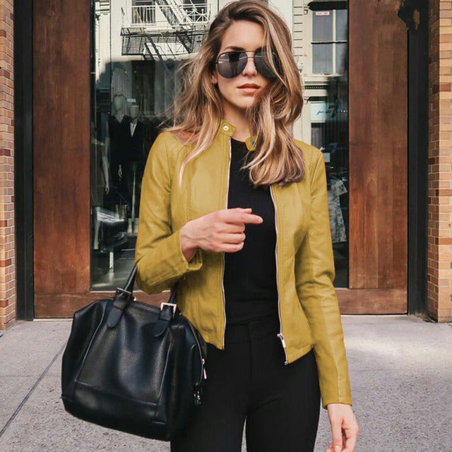 Lalaine - Eleva il tuo look con una giacca in pelle elegantec
