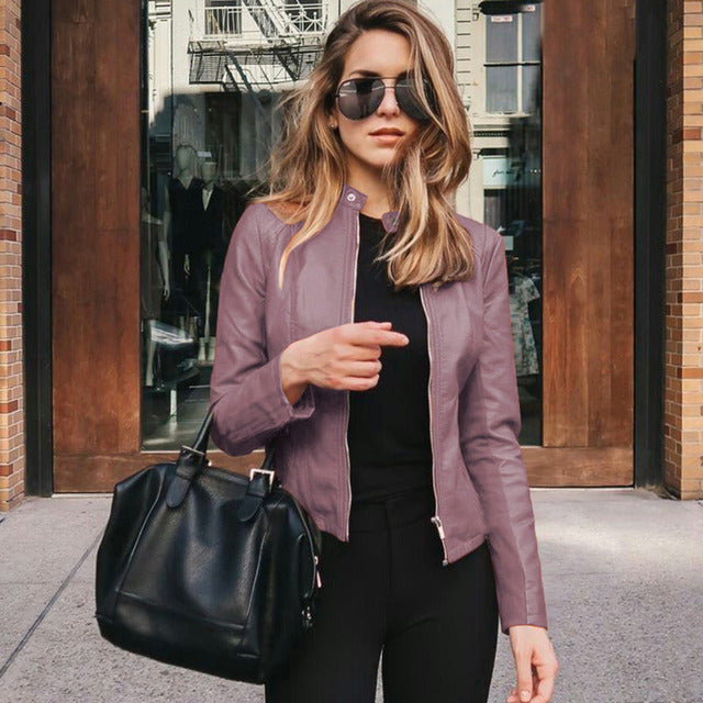 Lalaine - Eleva il tuo look con una giacca in pelle elegantec