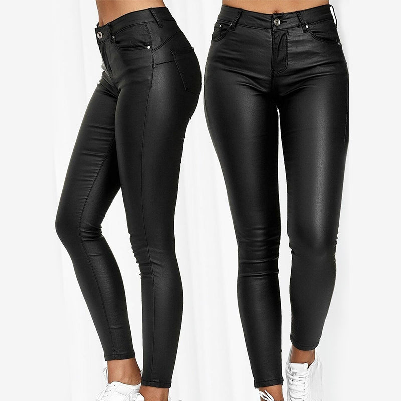 Dina – Pantaloni in pelle stretch