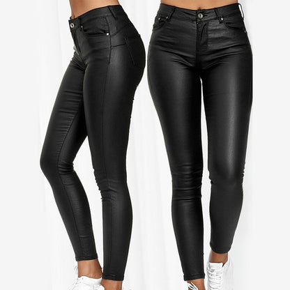 Dina – Pantaloni in pelle stretch
