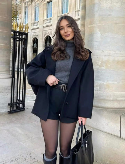 Elena – Cappotto Oversize in Misto Lana Doppiopetto