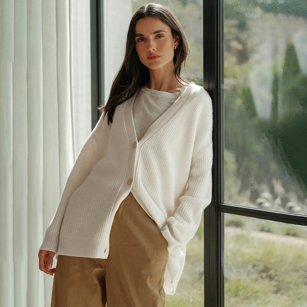 Leah - Cardigan oversize in cashmere da donna