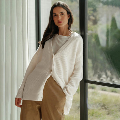 Leah - Cardigan oversize in cashmere da donna