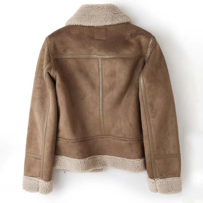 Macie – Giacca in pelle con fodera Sherpa