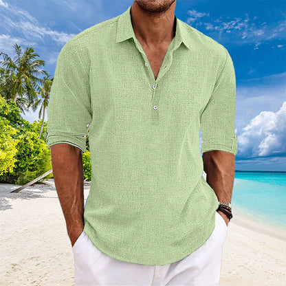 Thanos - Camicia a Manica Lunga in Lino Lusso