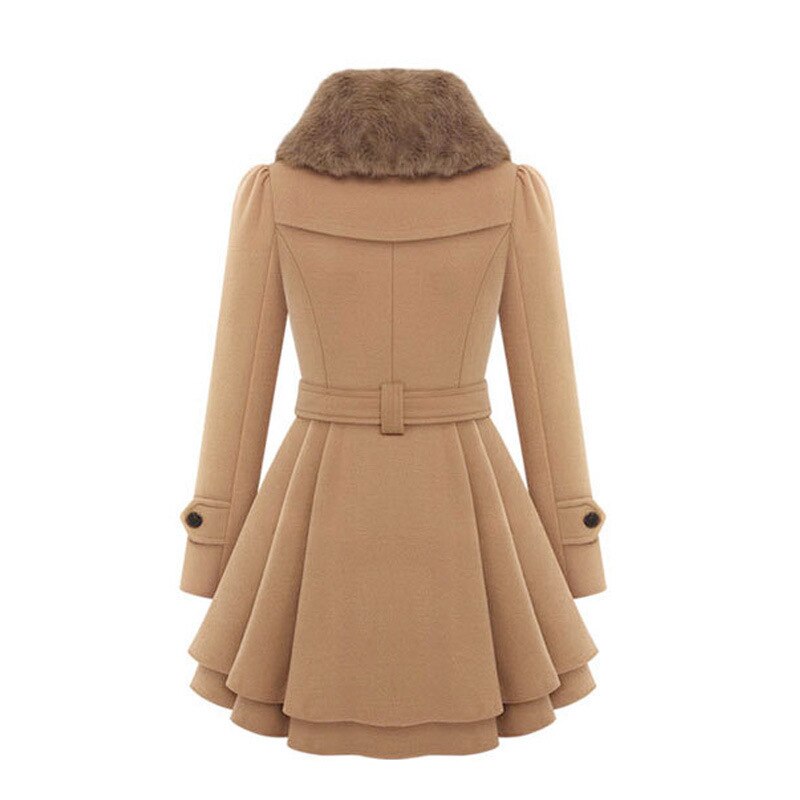 Mira – Cappotto classico da donna con collo foderato