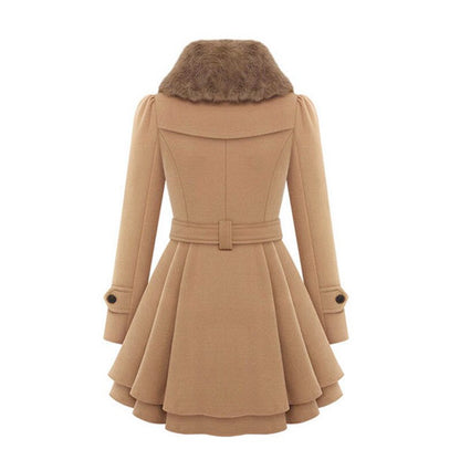 Mira – Cappotto classico da donna con collo foderato