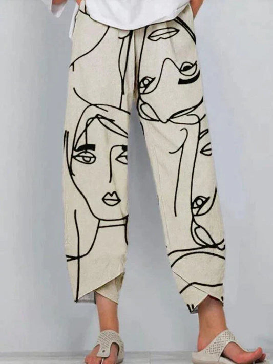 Nahlia - Pantaloni in Lino Creativi per Stili Unici