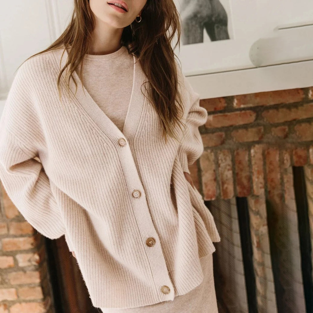 Leah - Cardigan oversize in cashmere da donna