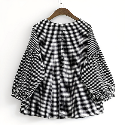 Tahlia - Camicia casual a quadri con design irregolare per donne