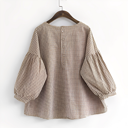 Tahlia - Camicia casual a quadri con design irregolare per donne