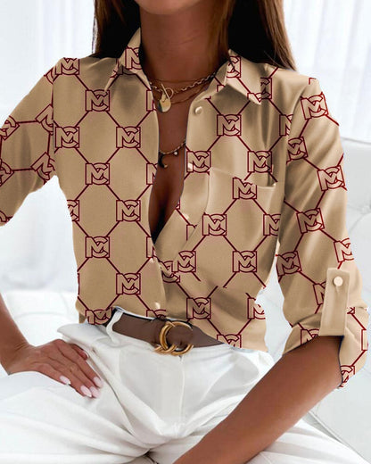 Chiara - Camicia Slim-Fit Elegante con Stampa alla Moda