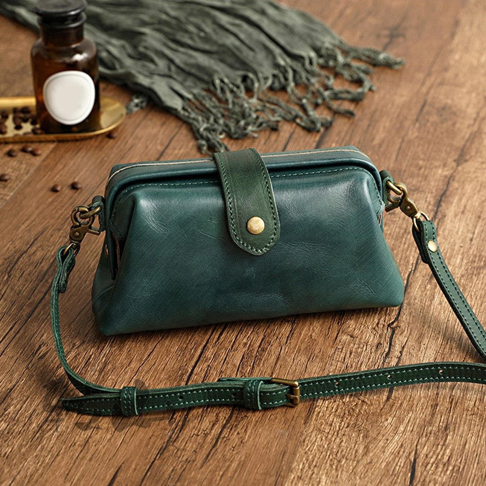 Fabienne - Borsa in pelle retrò fatta a mano