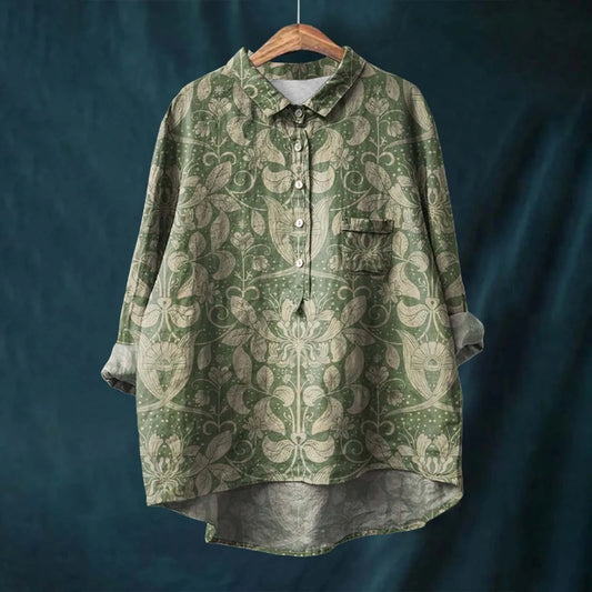 Maxi - Camicia Oversize Eleganza Vibrante con Bottoni