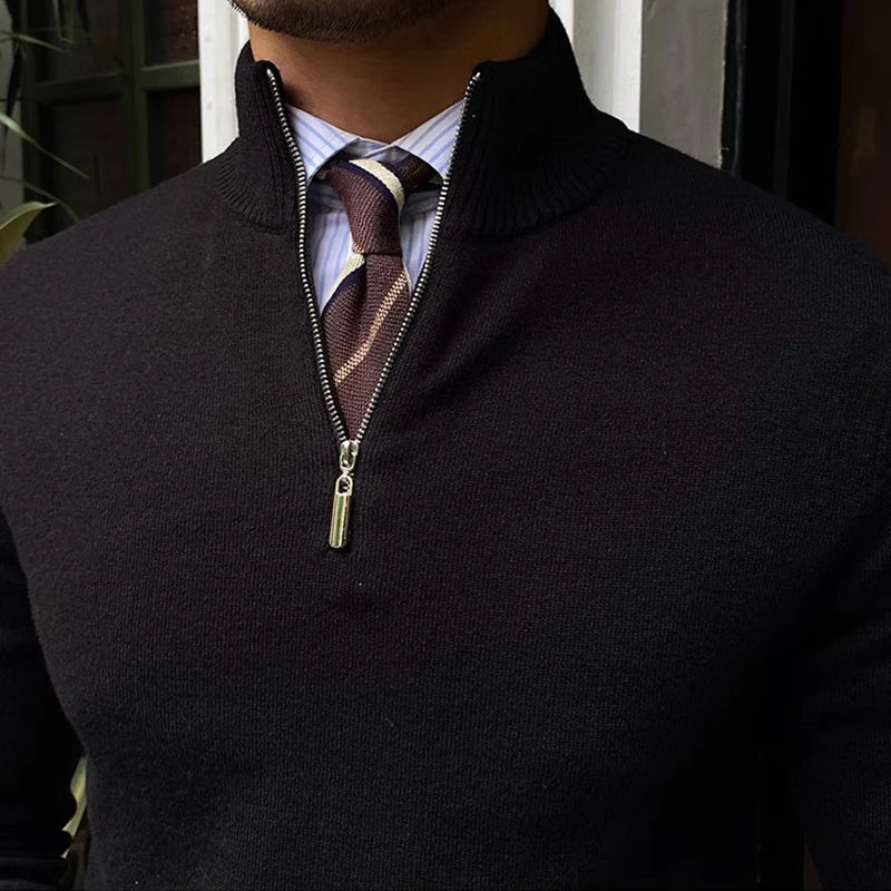 Hugo - Maglione con zip parziale