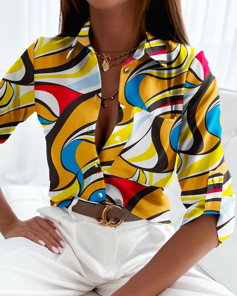 Chiara - Camicia Slim-Fit Elegante con Stampa alla Moda