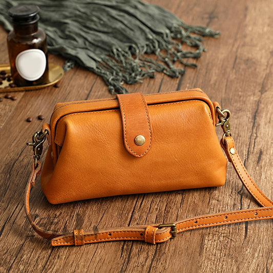 Fabienne - Borsa in pelle retrò fatta a mano