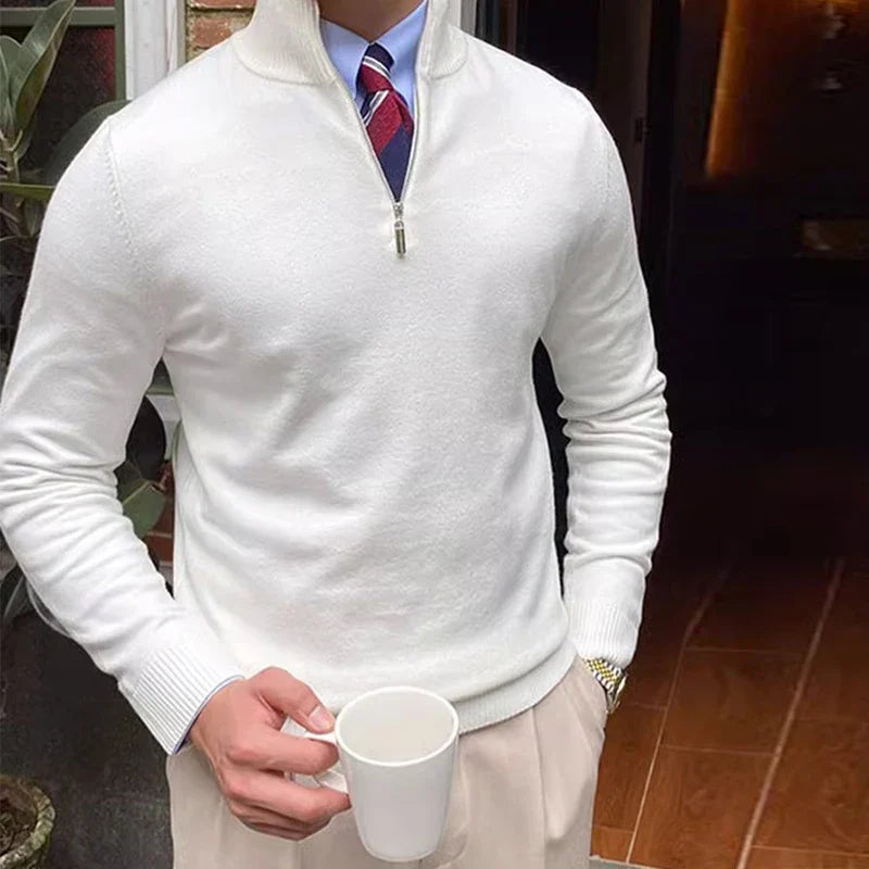 Hugo - Maglione con zip parziale
