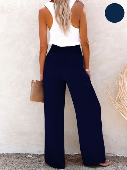 Sophia – Pantaloni a vita alta Cotone & Lino