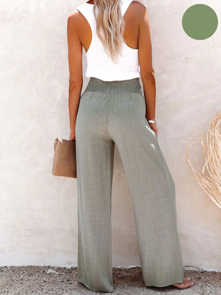 Sophia – Pantaloni a vita alta Cotone & Lino