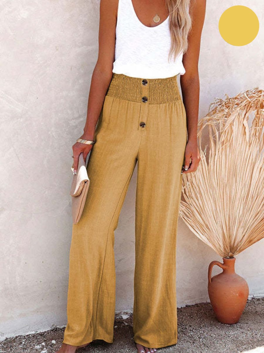 Sophia – Pantaloni a vita alta Cotone & Lino