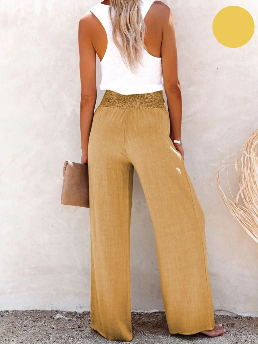 Sophia – Pantaloni a vita alta Cotone & Lino