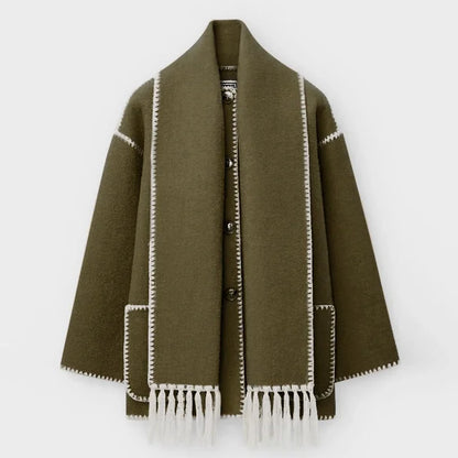 Sofie - Cappotto in misto lana con sciarpa