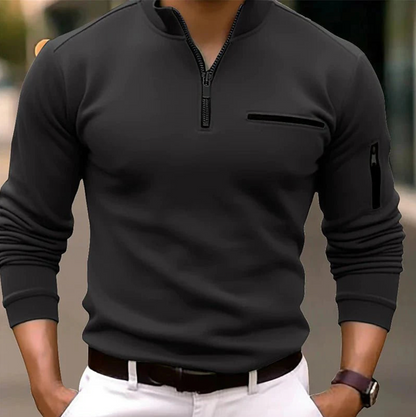 Jonas - Maglione da uomo con zip a un quarto