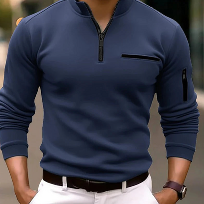 Jonas - Maglione da uomo con zip a un quarto