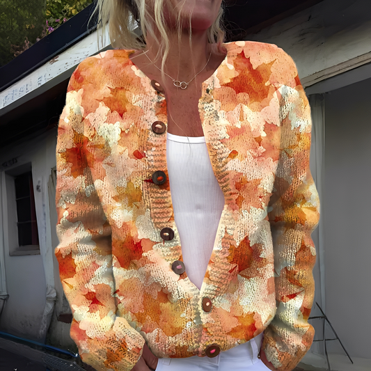 Wilda - Cardigan elegante e caldo con decorazione floreale per donne