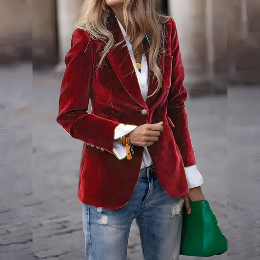 Alise - Raffinato blazer in velluto aderente per donne