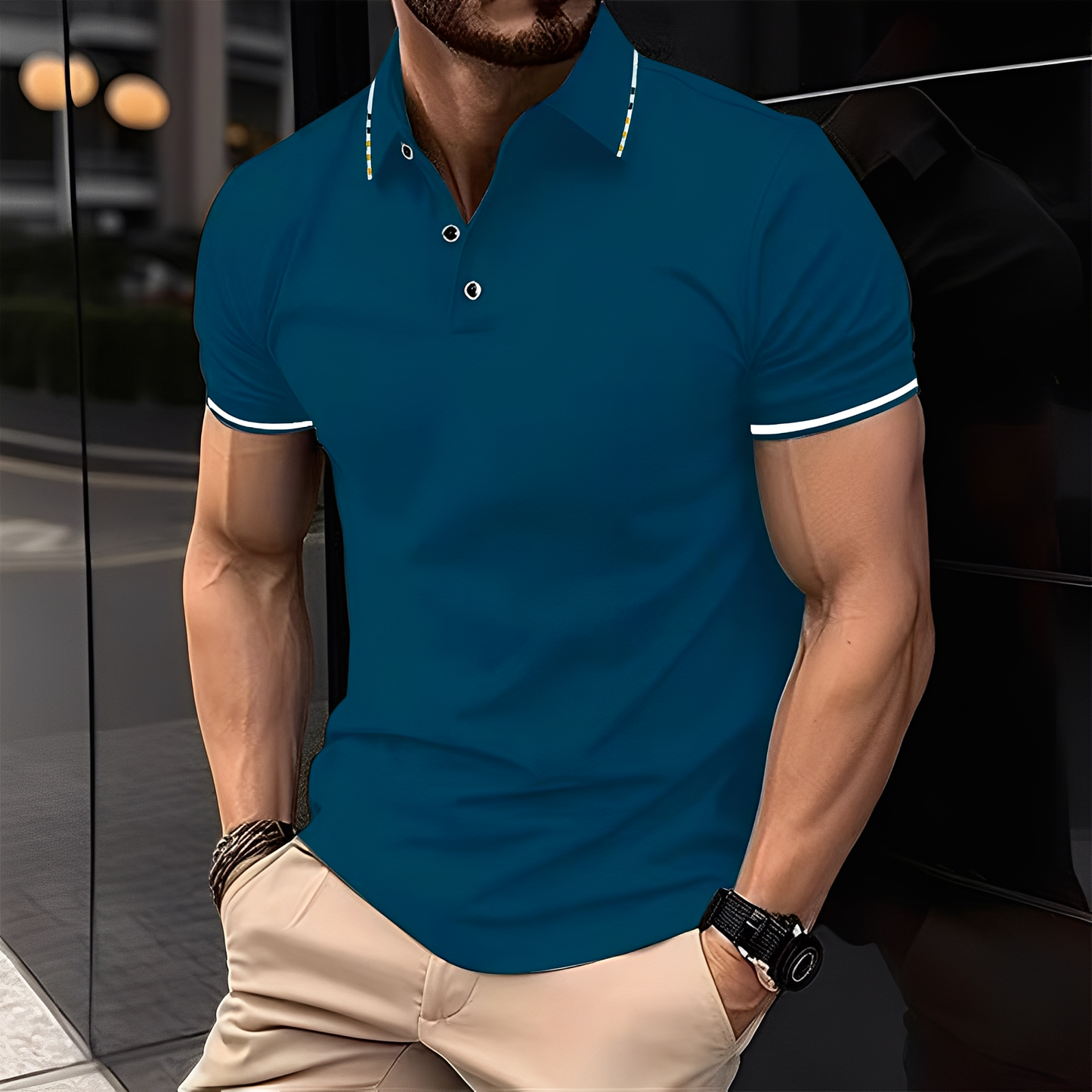 Mervyn - Maglietta polo casual a maniche corte per uomini