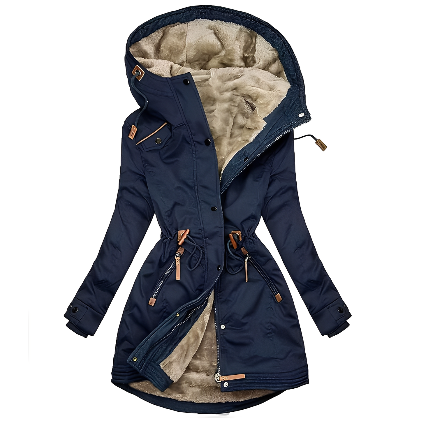 Lavena - Chic, giacca parka resistente all'acqua per donne