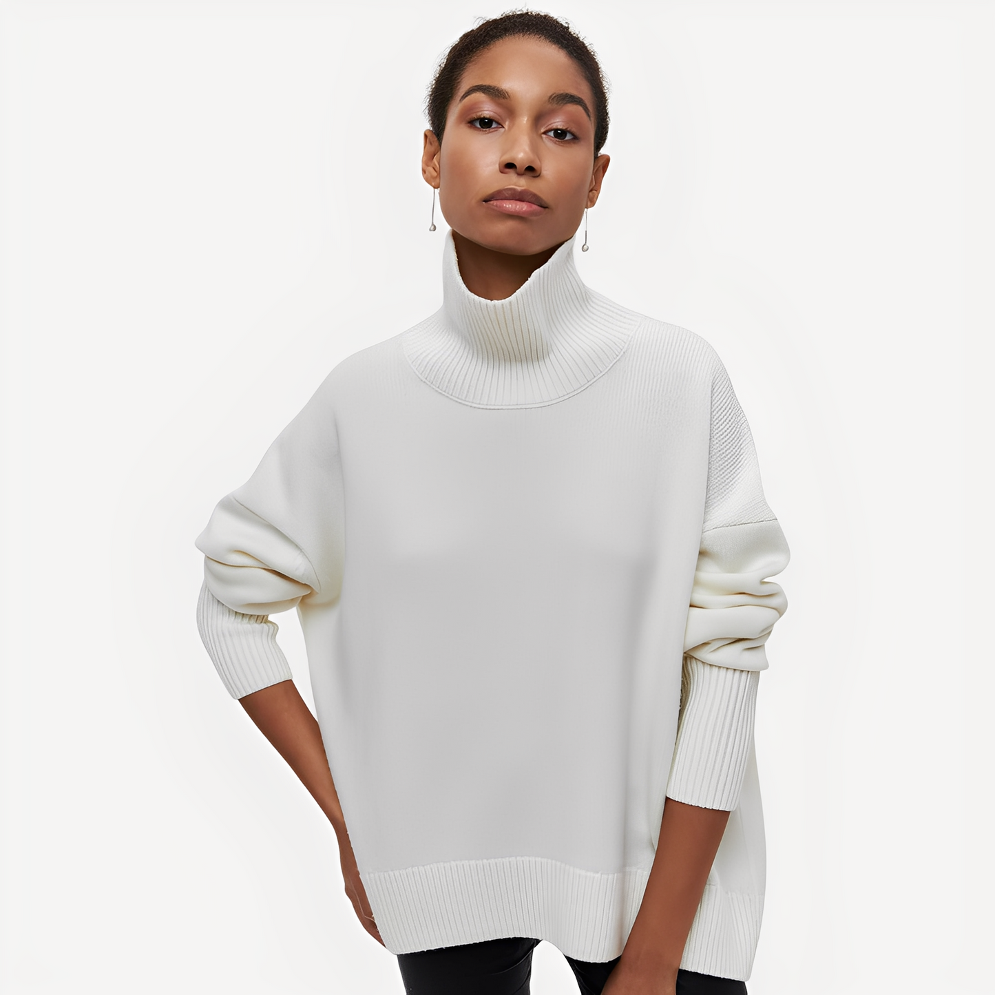 Margery - Pullover caldo con collo alto per donne