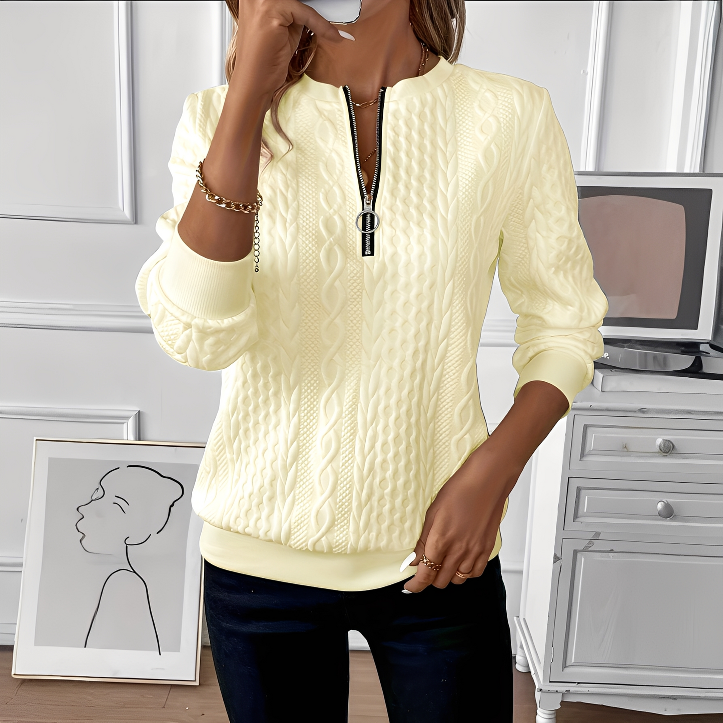 Chesley - Maglione con zip elegante per donne