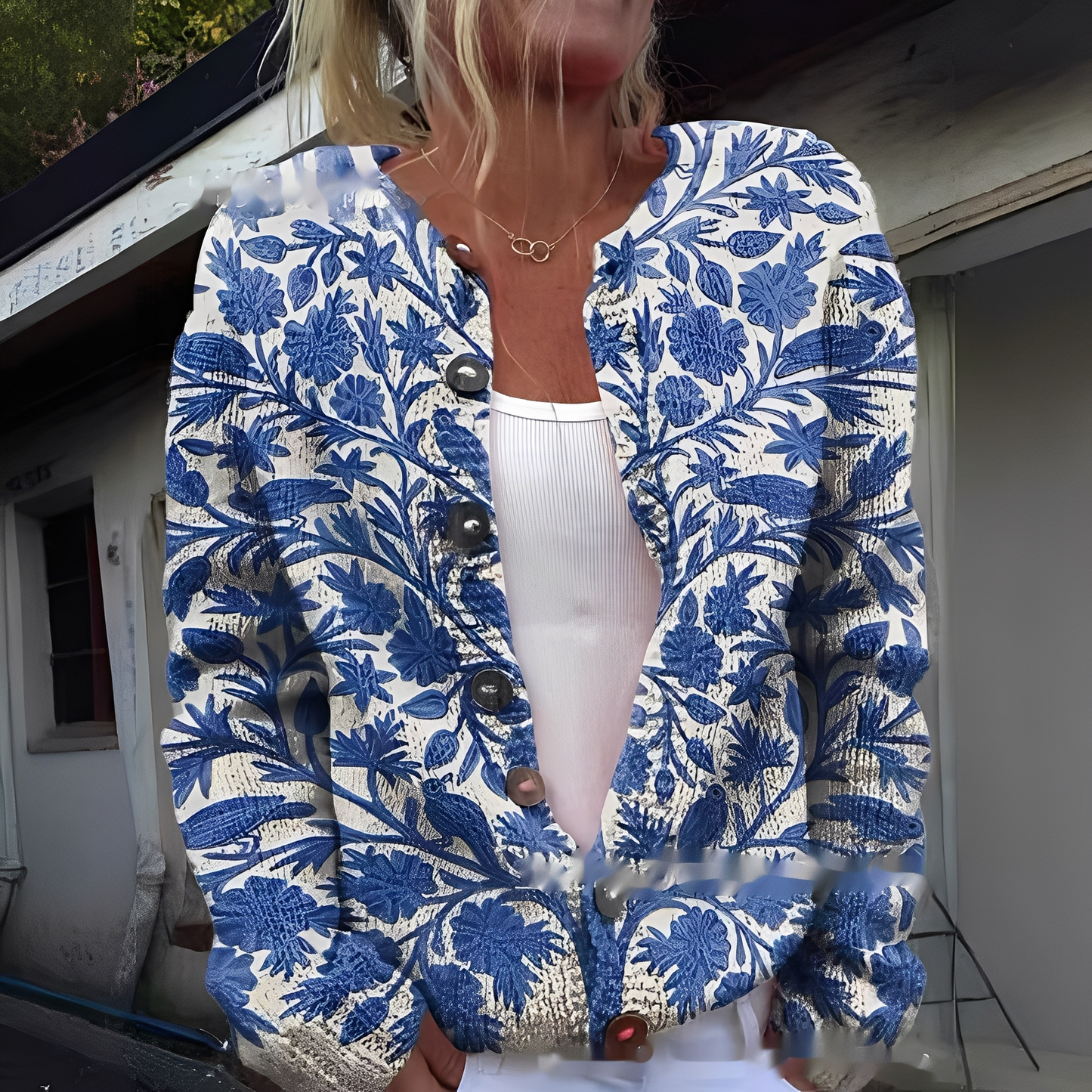 Wilda - Cardigan elegante e caldo con decorazione floreale per donne