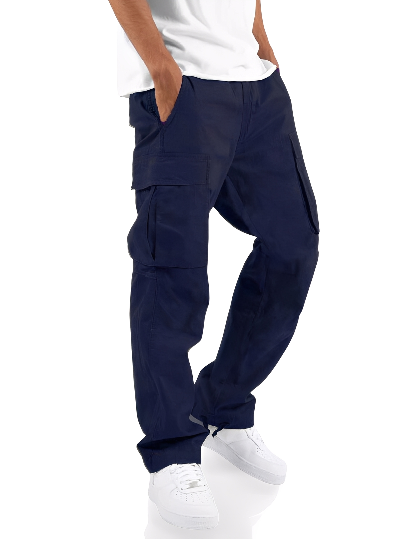 Cooper - Pantaloni casual cargo con laccio per uomini