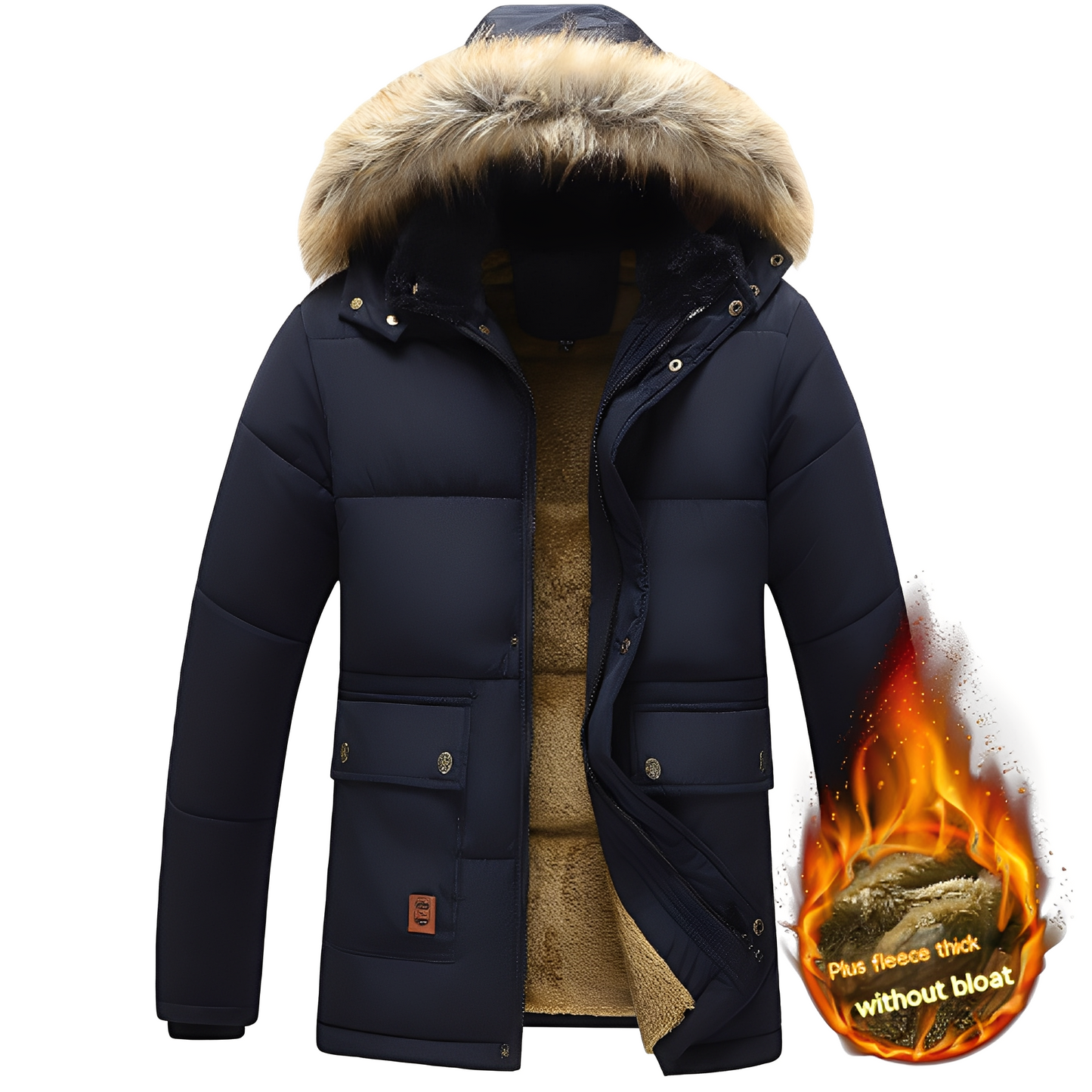 Crispian - Parka caldo con cappuccio staccabile per uomo