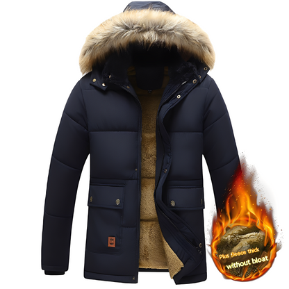 Crispian - Parka caldo con cappuccio staccabile per uomo