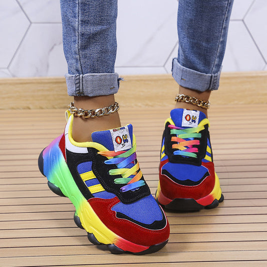 Jolie - Scarpe da ginnastica colorate con suola alta per donne