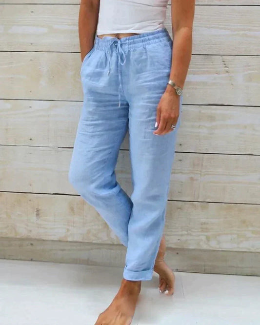 Stacy - pantaloni in lino per donne