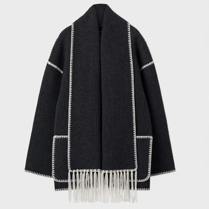 Sofie - Cappotto in misto lana con sciarpa