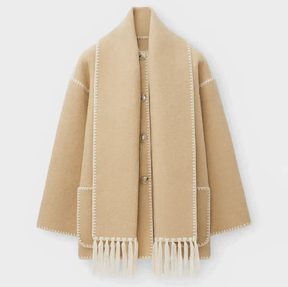 Sofie - Cappotto in misto lana con sciarpa