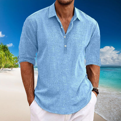 Thanos - Camicia a Manica Lunga in Lino Lusso