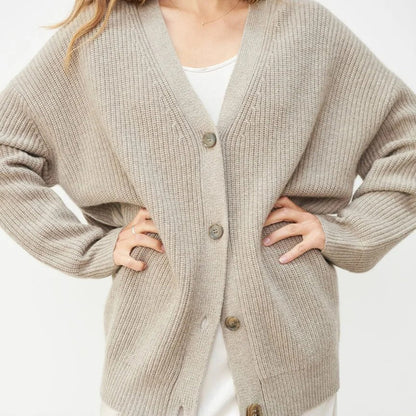 Leah - Cardigan oversize in cashmere da donna