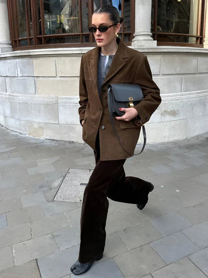 Geniah – Blazer in Finta Pelle Scamosciata di Lusso