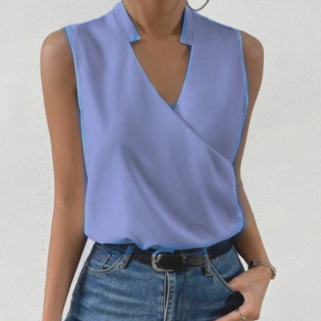 Jobelyn - Top estivo casual da donna con scollo a V