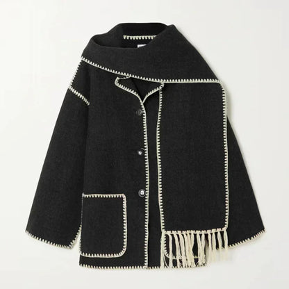 Sofie - Cappotto in misto lana con sciarpa